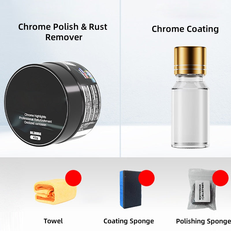 💥Limited-time offer, while stocks last💥Car Chrome Polish & Rust Remover Kit