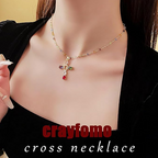 👛 50% OFF NOW! 💖Colorful Rhinestone Cross Pendant Necklaces