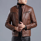 🔥Free shopping🔥Men’s Stand Collar Biker Leather Jacket