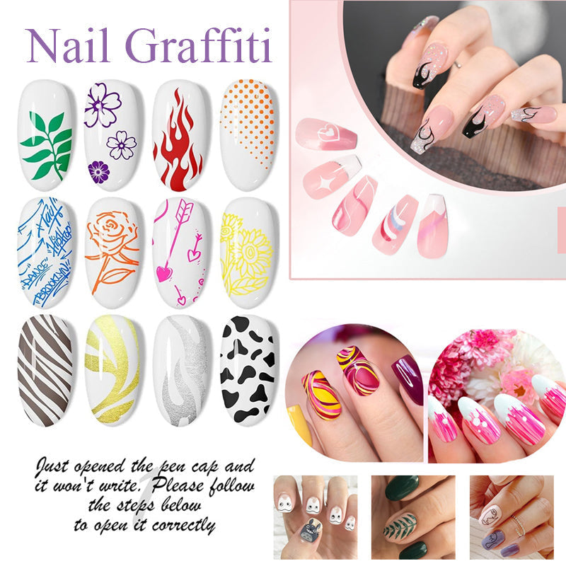 💥 50% OFF NOW! 💖 🎁Super affordable price ⏳ 12 Colors Nail Art Pens Set – Create Beautiful & Precise Designs ✨