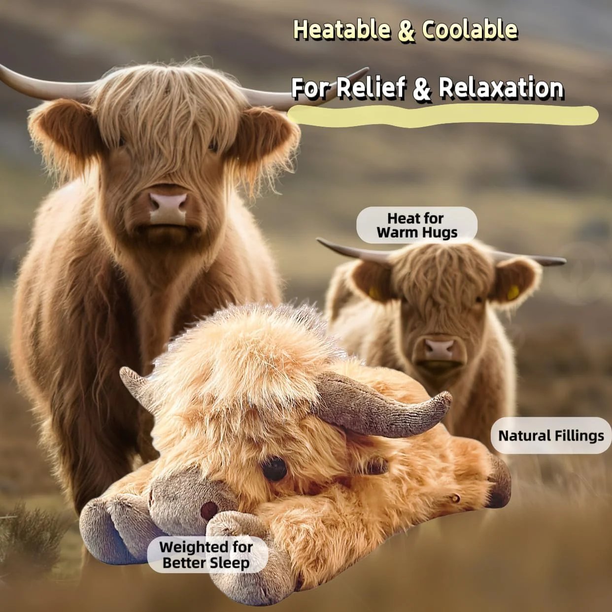 🔥50% off, while stocks last! 🎉Christmas New Gift Toy🐂🎁Cute Cartoon Highland Cow Cuddly Toy