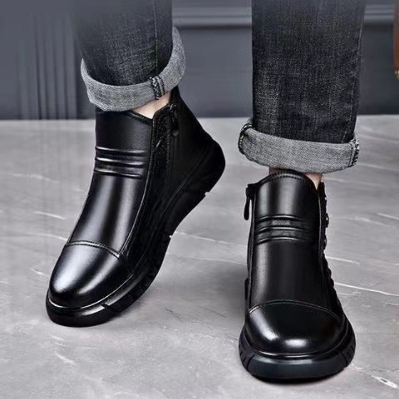 🔥 LAST DAY PROMOTION - 50%OFF 🔥Men’s Cozy Thermal High-Top Slip-On Boots