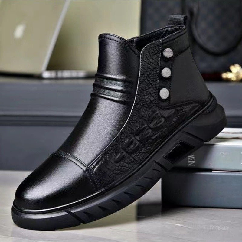 🔥 LAST DAY PROMOTION - 50%OFF 🔥Men’s Cozy Thermal High-Top Slip-On Boots