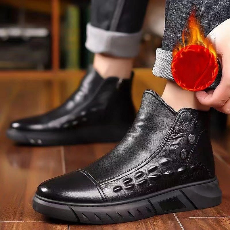 🔥 LAST DAY PROMOTION - 50%OFF 🔥Men’s Cozy Thermal High-Top Slip-On Boots