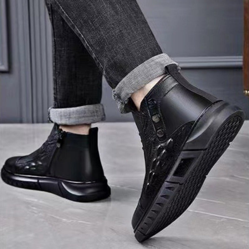 🔥 LAST DAY PROMOTION - 50%OFF 🔥Men’s Cozy Thermal High-Top Slip-On Boots