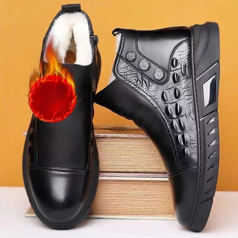 🔥 LAST DAY PROMOTION - 50%OFF 🔥Men’s Cozy Thermal High-Top Slip-On Boots