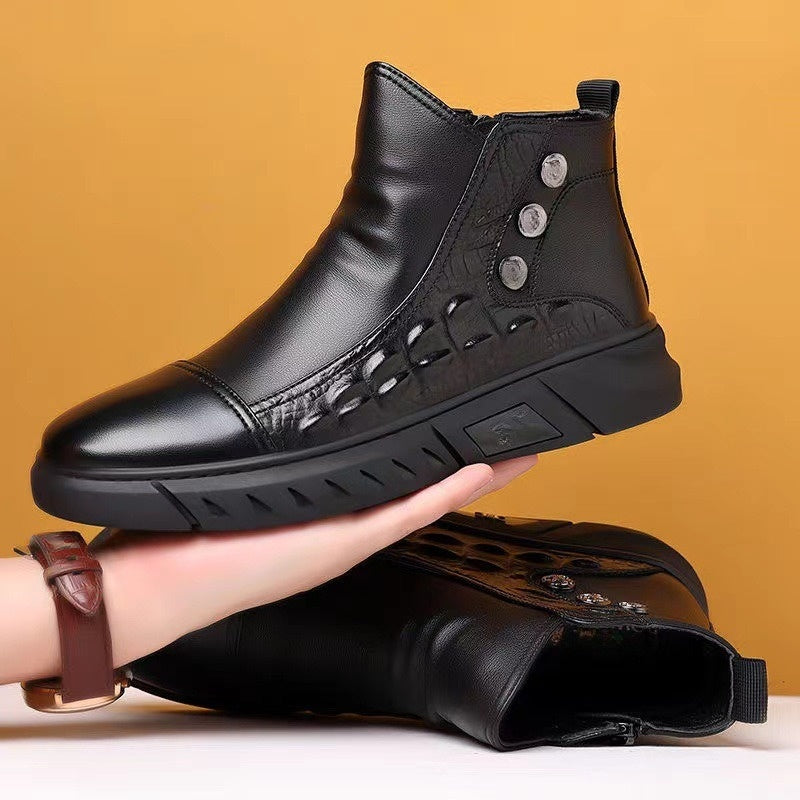 🔥 LAST DAY PROMOTION - 50%OFF 🔥Men’s Cozy Thermal High-Top Slip-On Boots