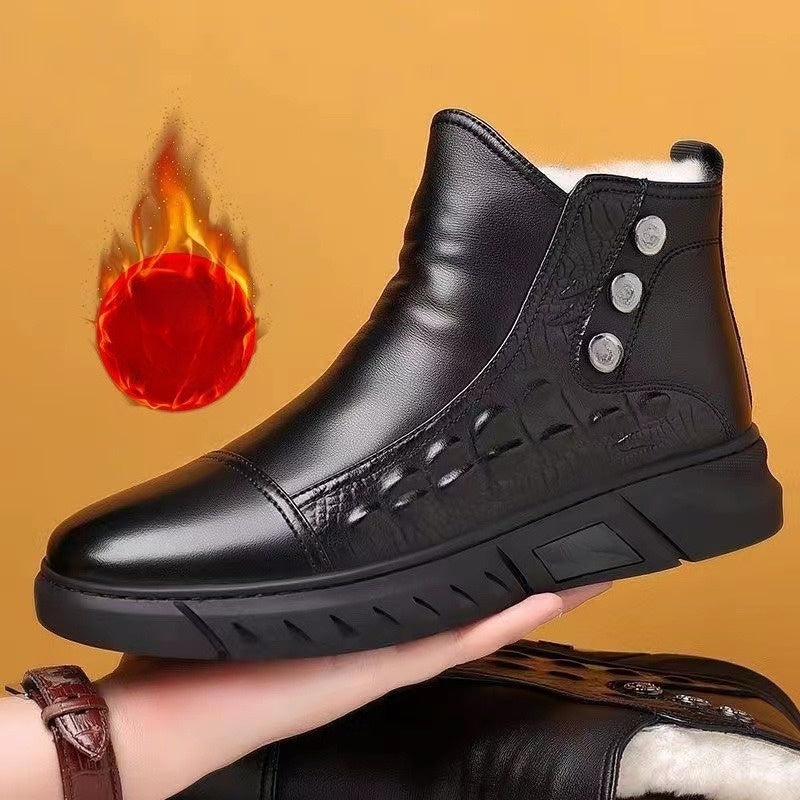 🔥 LAST DAY PROMOTION - 50%OFF 🔥Men’s Cozy Thermal High-Top Slip-On Boots