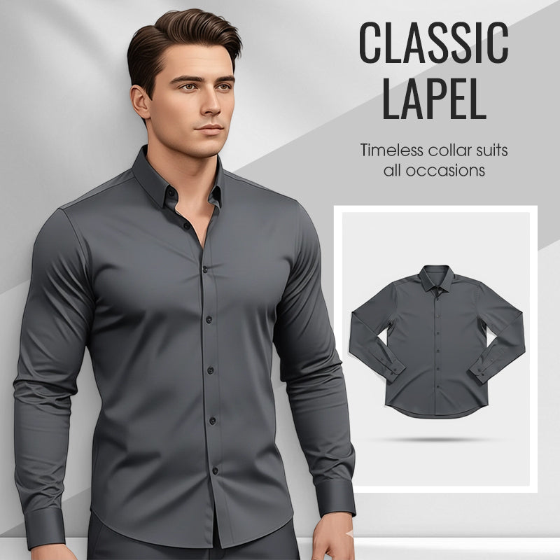 🔥50% off, while stocks last! 🎉Men's Solid Color Lapel Long Sleeve Button-Down Shirts