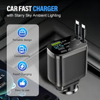🔥50% off, while stocks last! 🎉Car Fast Charger with Starry Sky Ambient Lighting