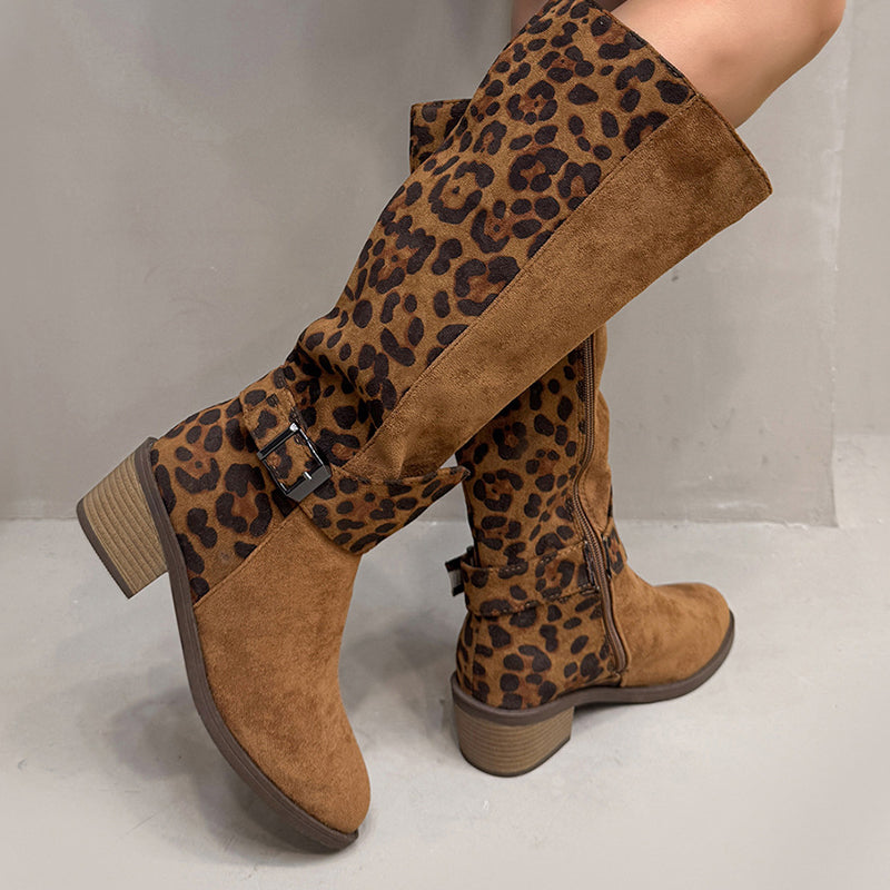 🔥50% off, while stocks last! 🎉Women's Leopard Print Riding Boots