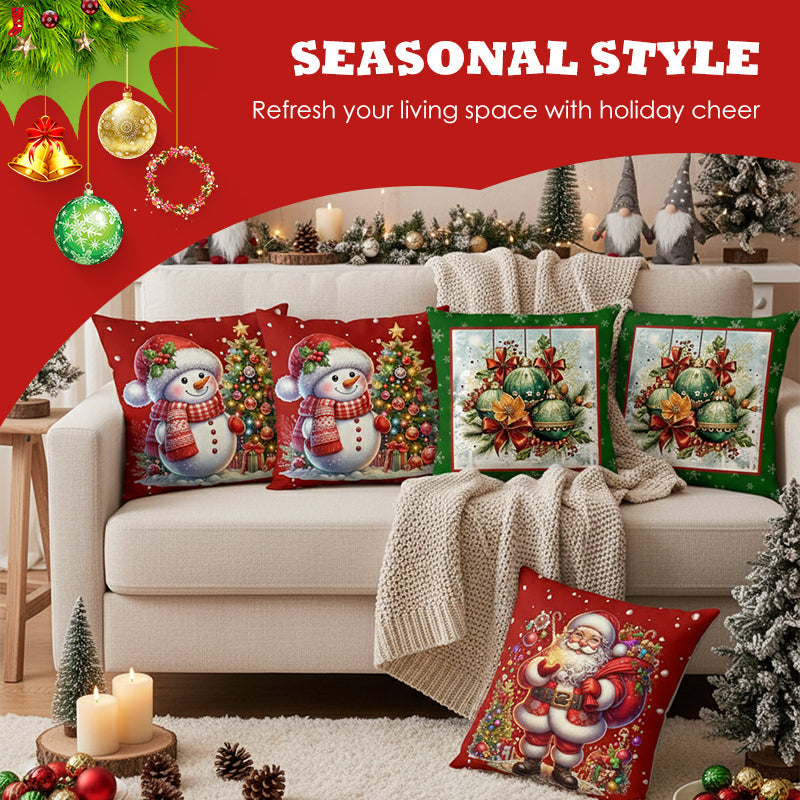 🏭Factory direct-50% discount🔥🔥 Cute Christmas Print Pillow Cover🎄✨ Spruce Up Your Christmas Vibe! ✨🎄