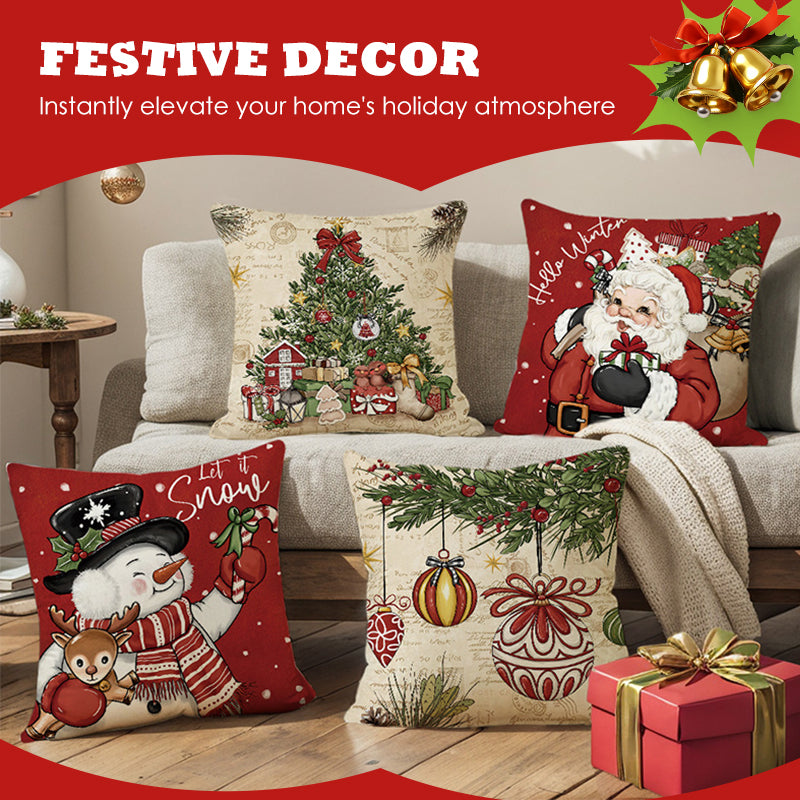 🏭Factory direct-50% discount🔥🔥 Cute Christmas Print Pillow Cover🎄✨ Spruce Up Your Christmas Vibe! ✨🎄