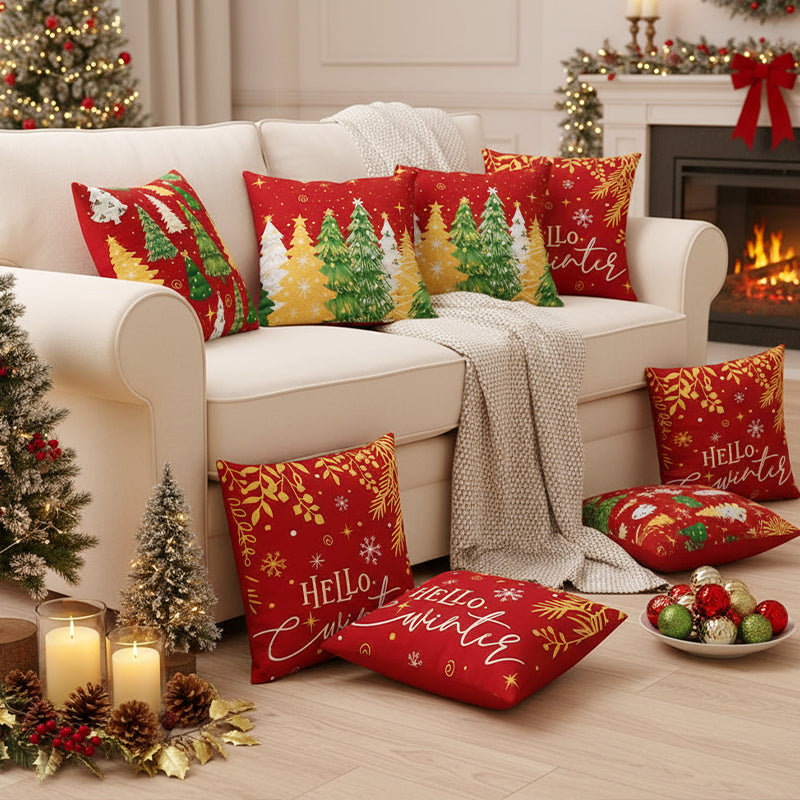 🏭Factory direct-50% discount🔥🔥 Cute Christmas Print Pillow Cover🎄✨ Spruce Up Your Christmas Vibe! ✨🎄