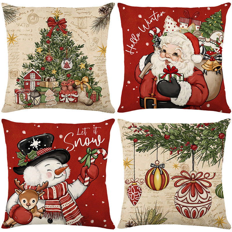 🏭Factory direct-50% discount🔥🔥 Cute Christmas Print Pillow Cover🎄✨ Spruce Up Your Christmas Vibe! ✨🎄
