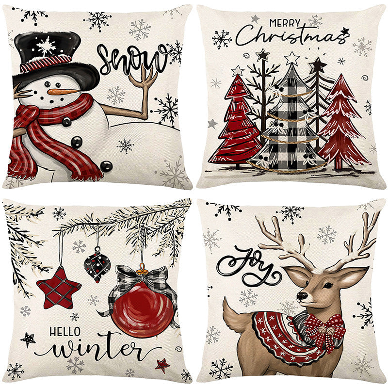 🏭Factory direct-50% discount🔥🔥 Cute Christmas Print Pillow Cover🎄✨ Spruce Up Your Christmas Vibe! ✨🎄