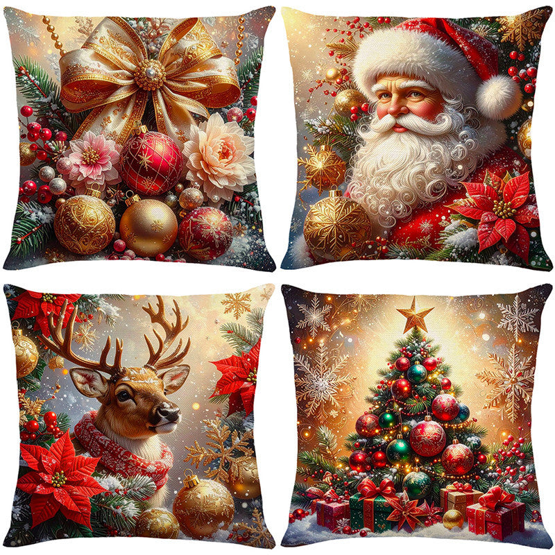 🏭Factory direct-50% discount🔥🔥 Cute Christmas Print Pillow Cover🎄✨ Spruce Up Your Christmas Vibe! ✨🎄