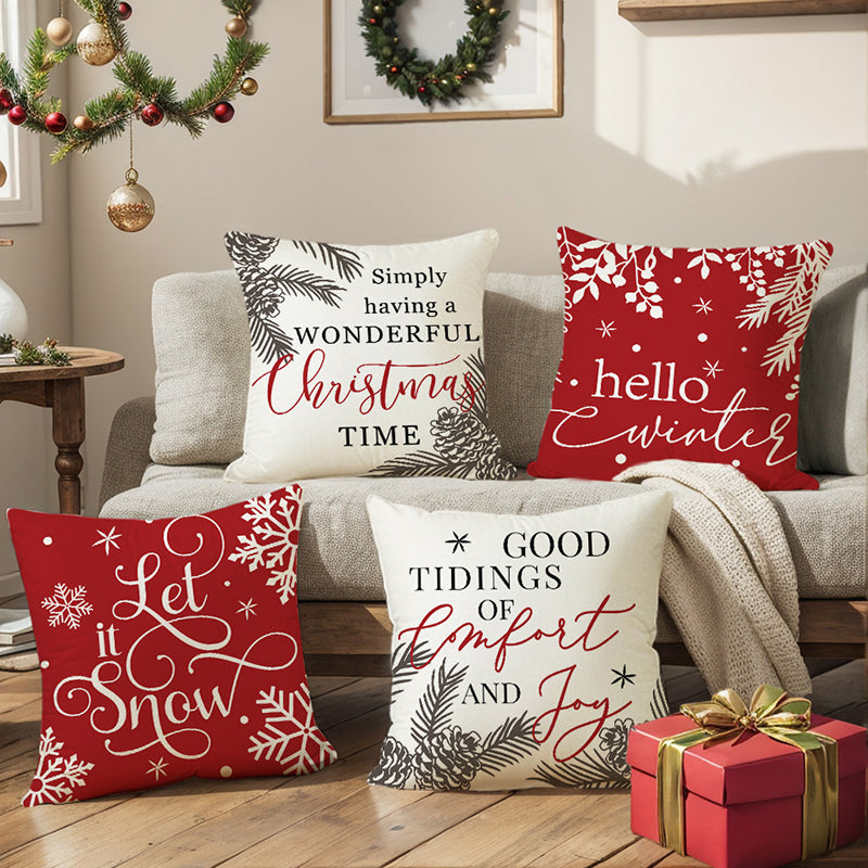 🏭Factory direct-50% discount🔥🔥 Cute Christmas Print Pillow Cover🎄✨ Spruce Up Your Christmas Vibe! ✨🎄