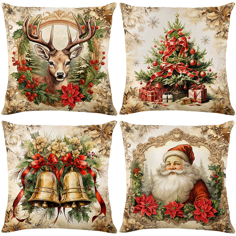 🏭Factory direct-50% discount🔥🔥 Cute Christmas Print Pillow Cover🎄✨ Spruce Up Your Christmas Vibe! ✨🎄
